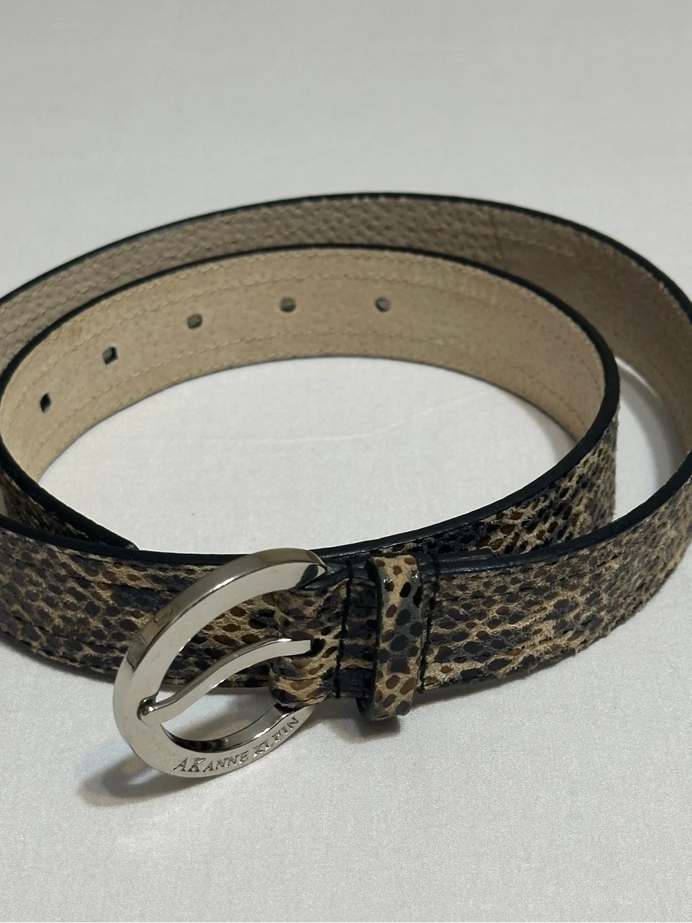 Anne Klein snakeskin-print leather belt